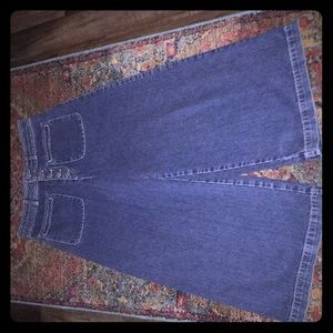Wide leg Free People blue denim jeans. Size 30.